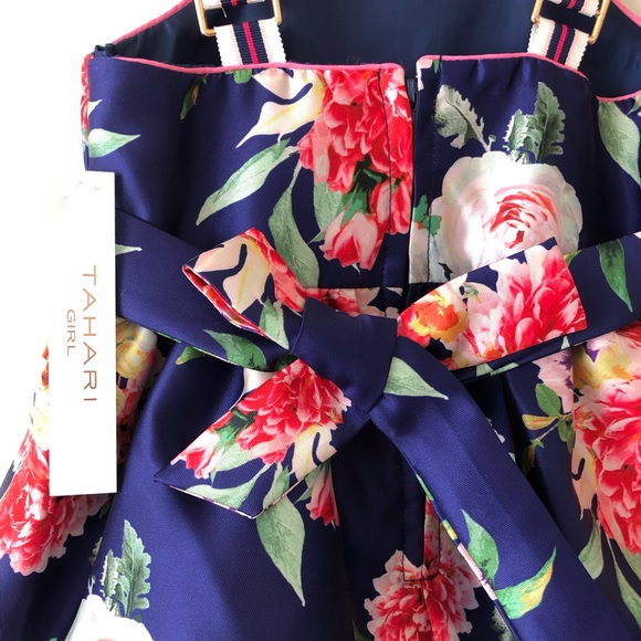 TAHARI Girls floral dress 2T Spring Formal Wedding Easter Church dress NEW - Picture 14 of 16
